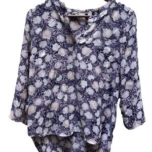 Daniel Rainn Lavender and White Floral Blouse